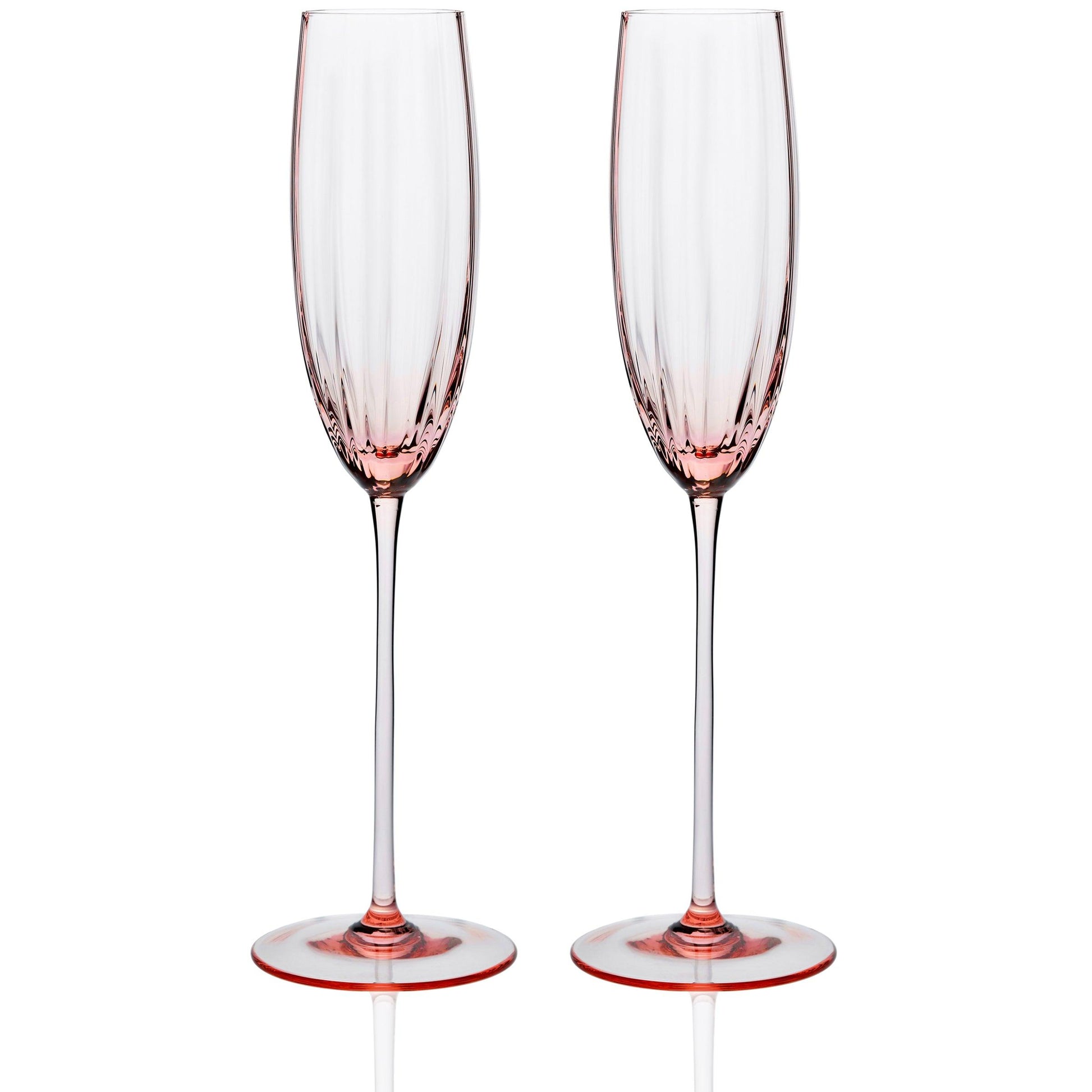  Quinn Rose Champagne Flute Glasses