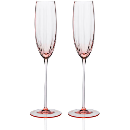  Quinn Rose Champagne Flute Glasses