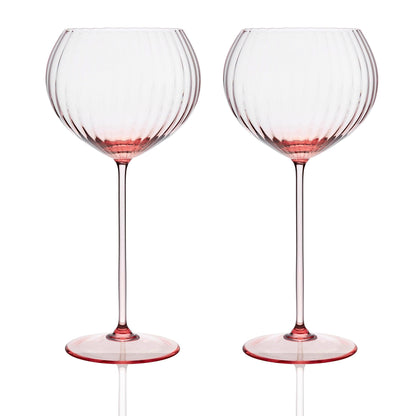  Quinn Rose Red Wine Glasses