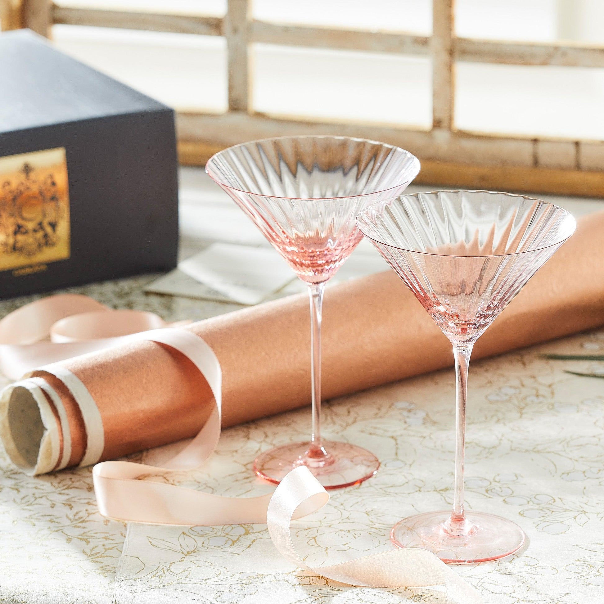  Quinn Rose Martini Glasses