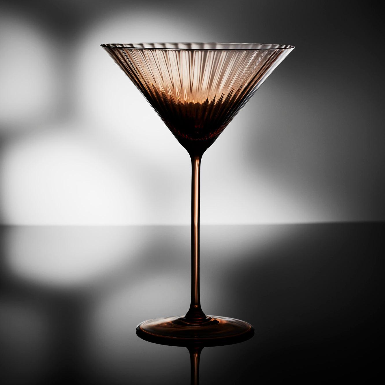 Quinn Amber Martini Glasses