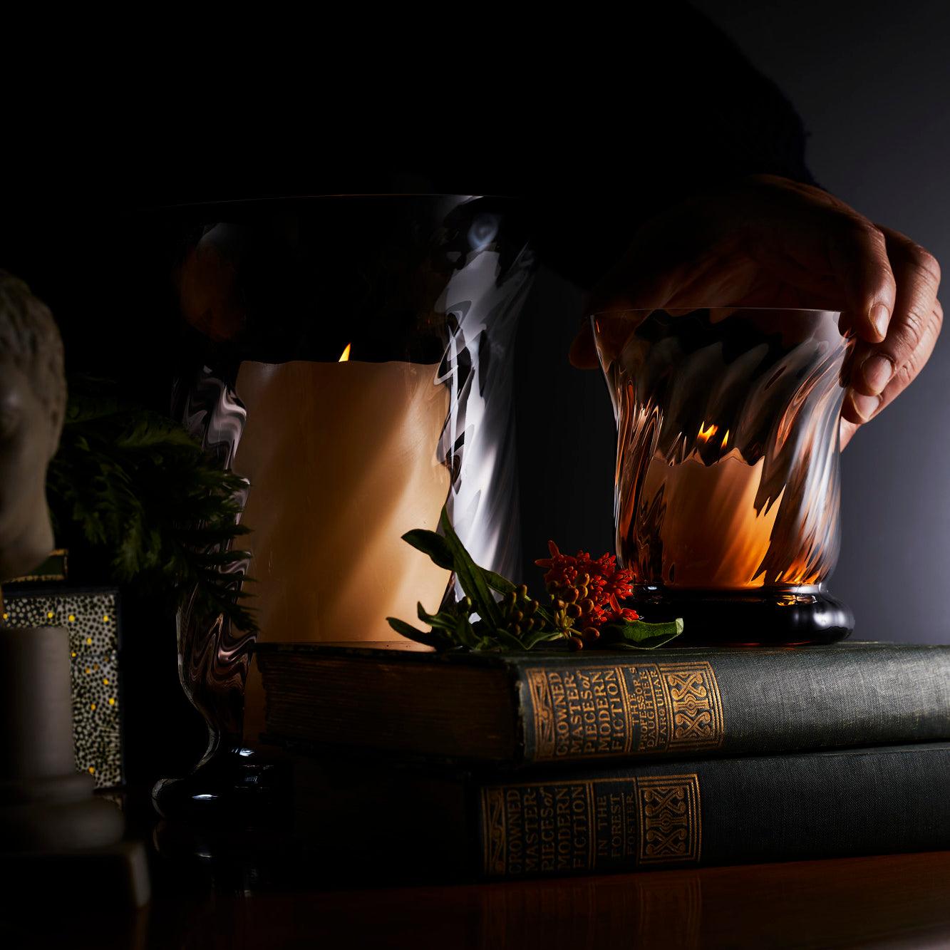  Quinn Amber Votive Holders