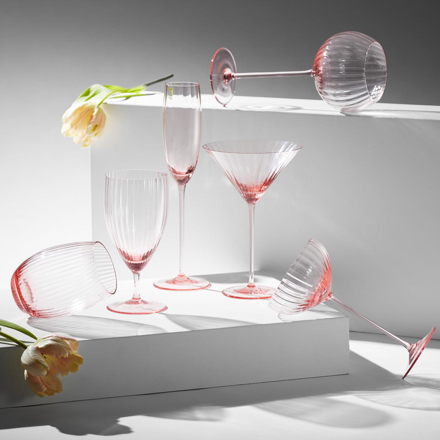  Quinn Rose White Wine Glasses