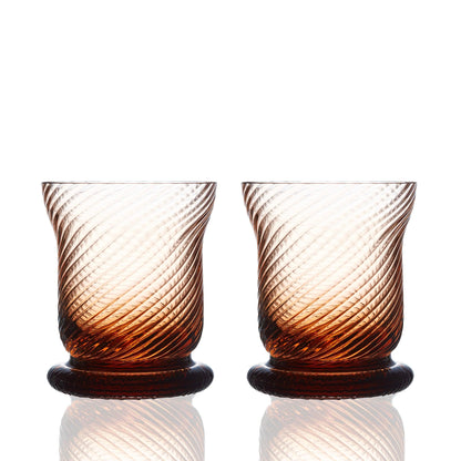  Quinn Amber Votive Holders