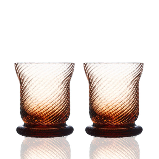  Quinn Amber Votive Holders