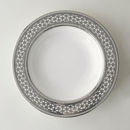  Hawthorne Ice Platinum Rimmed Soup Bowl