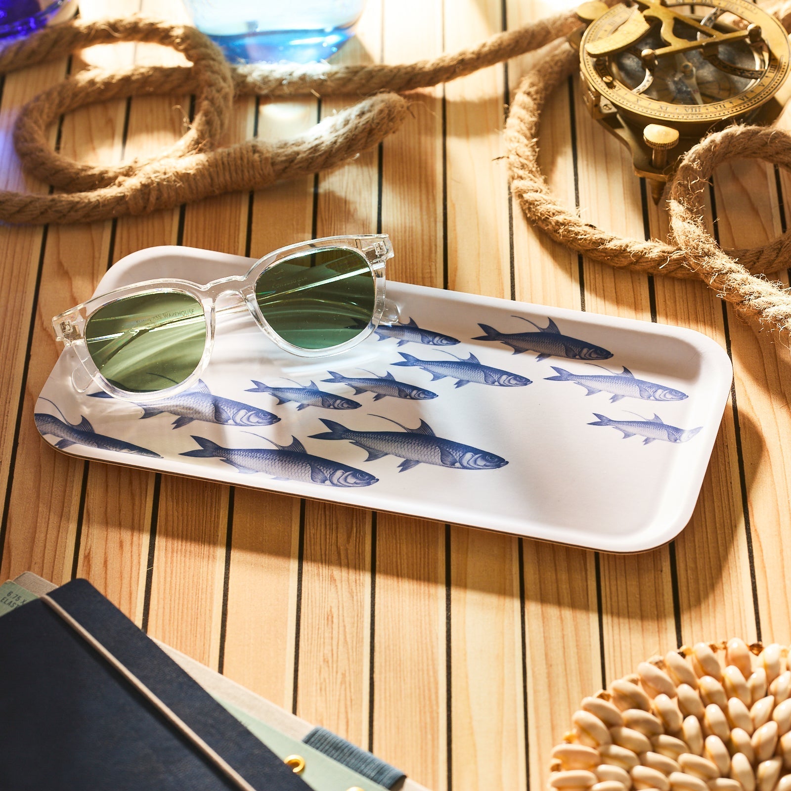  School Of Fish Small Rectangular Birchwood Tray