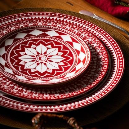  Fez Crimson Rimmed Dinner Plate