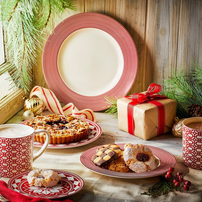  Newport Stripe Crimson Salad Plate