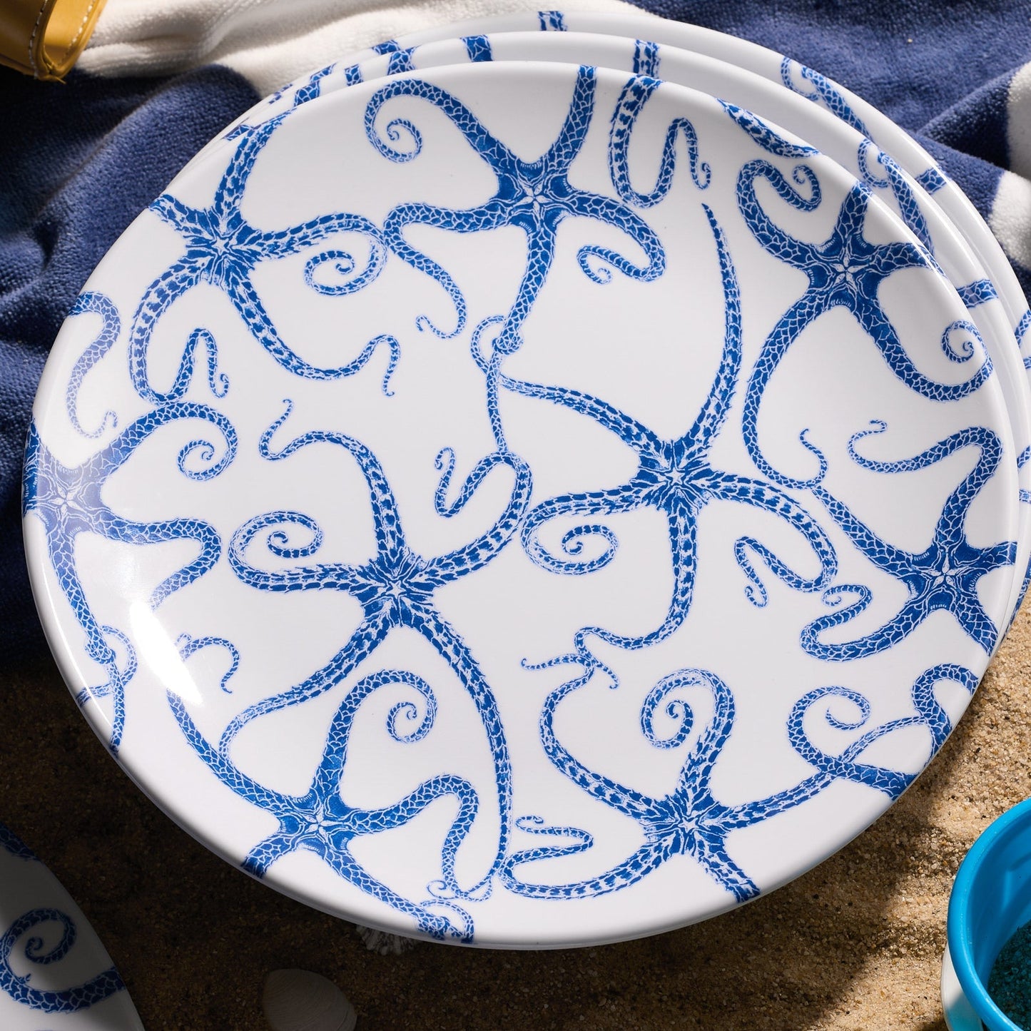 Starfish Melamine Dinner Plates, Set Of 4