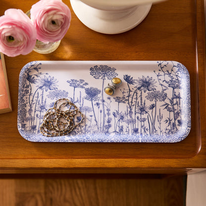  Summer Blues Small Rectangular Birchwood Tray