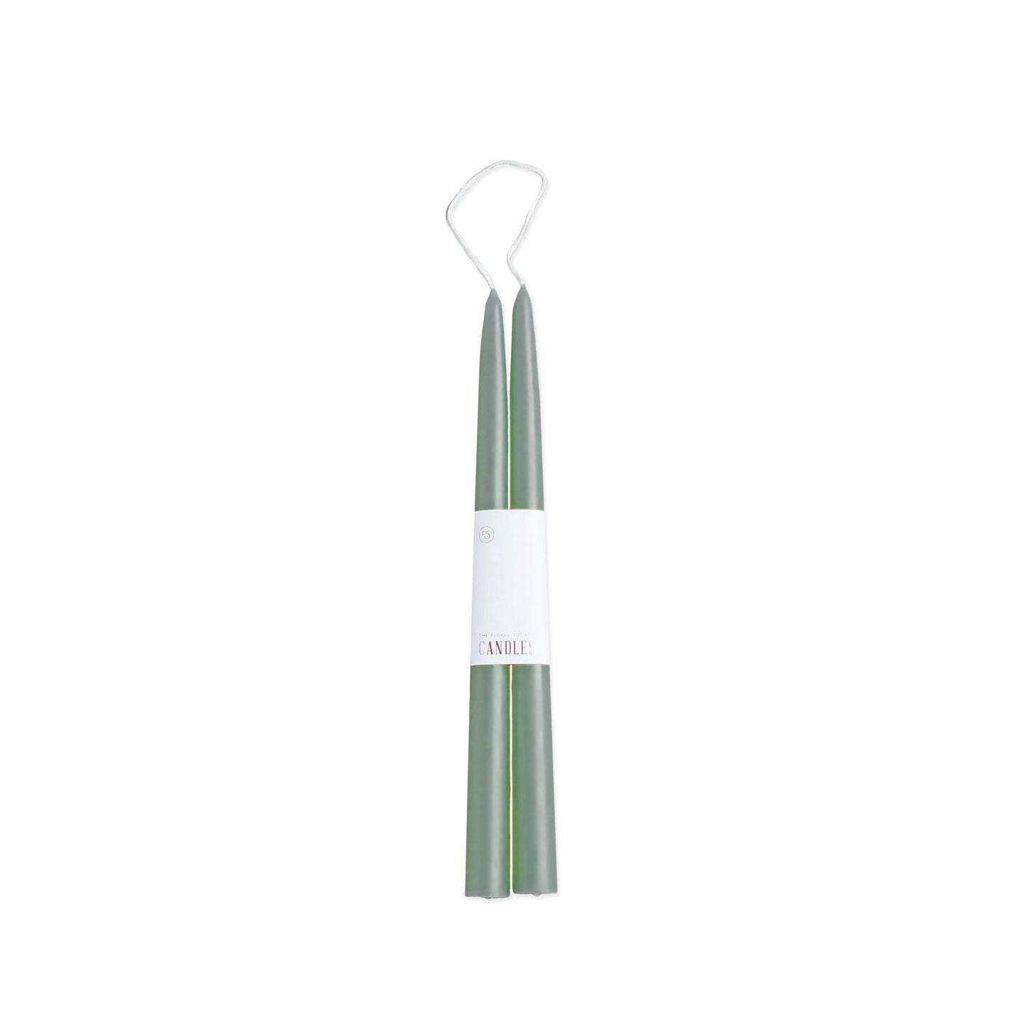 12" Moss Taper Candles - Set Of 2