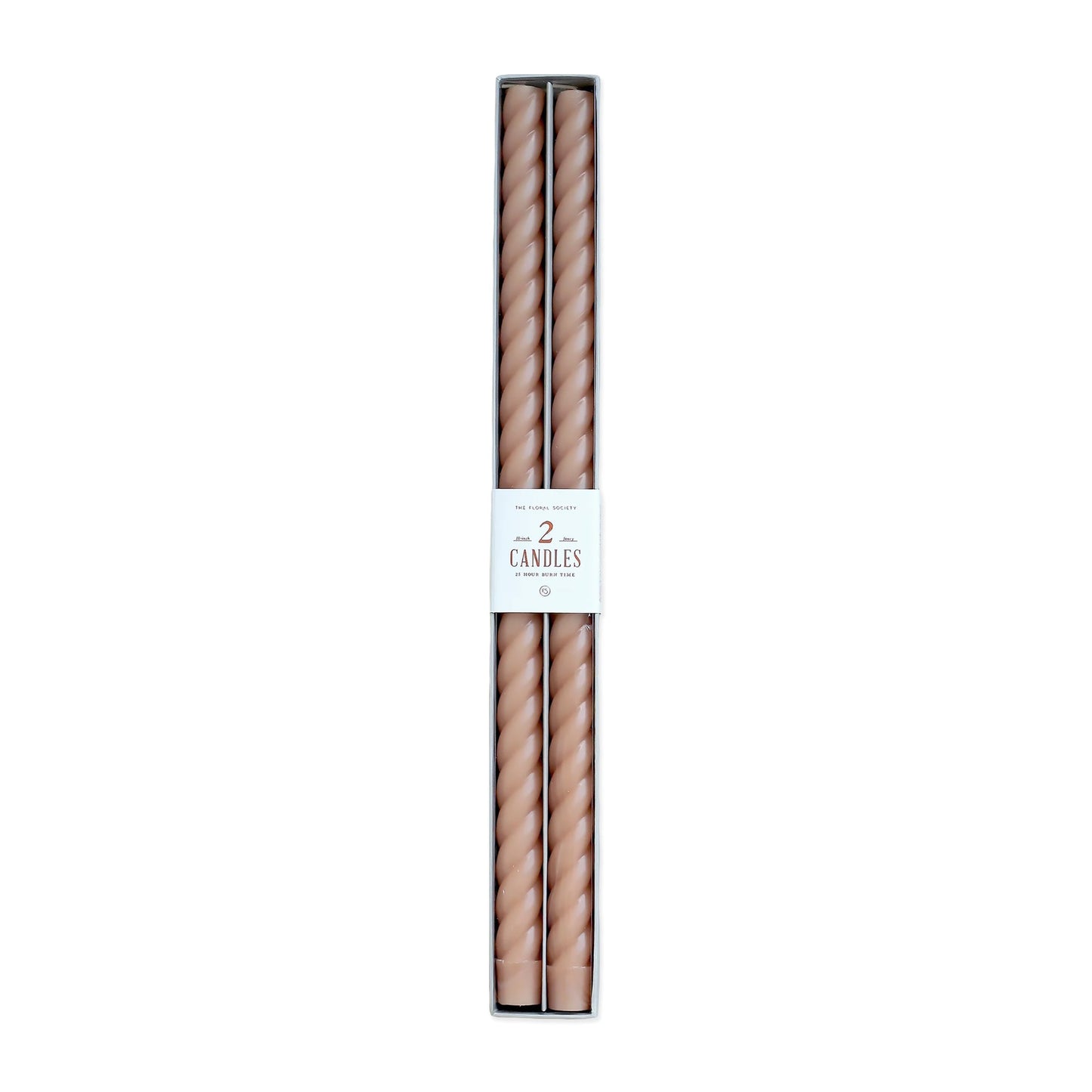  18" Petal Pink Twist Taper Candles - Set Of 2