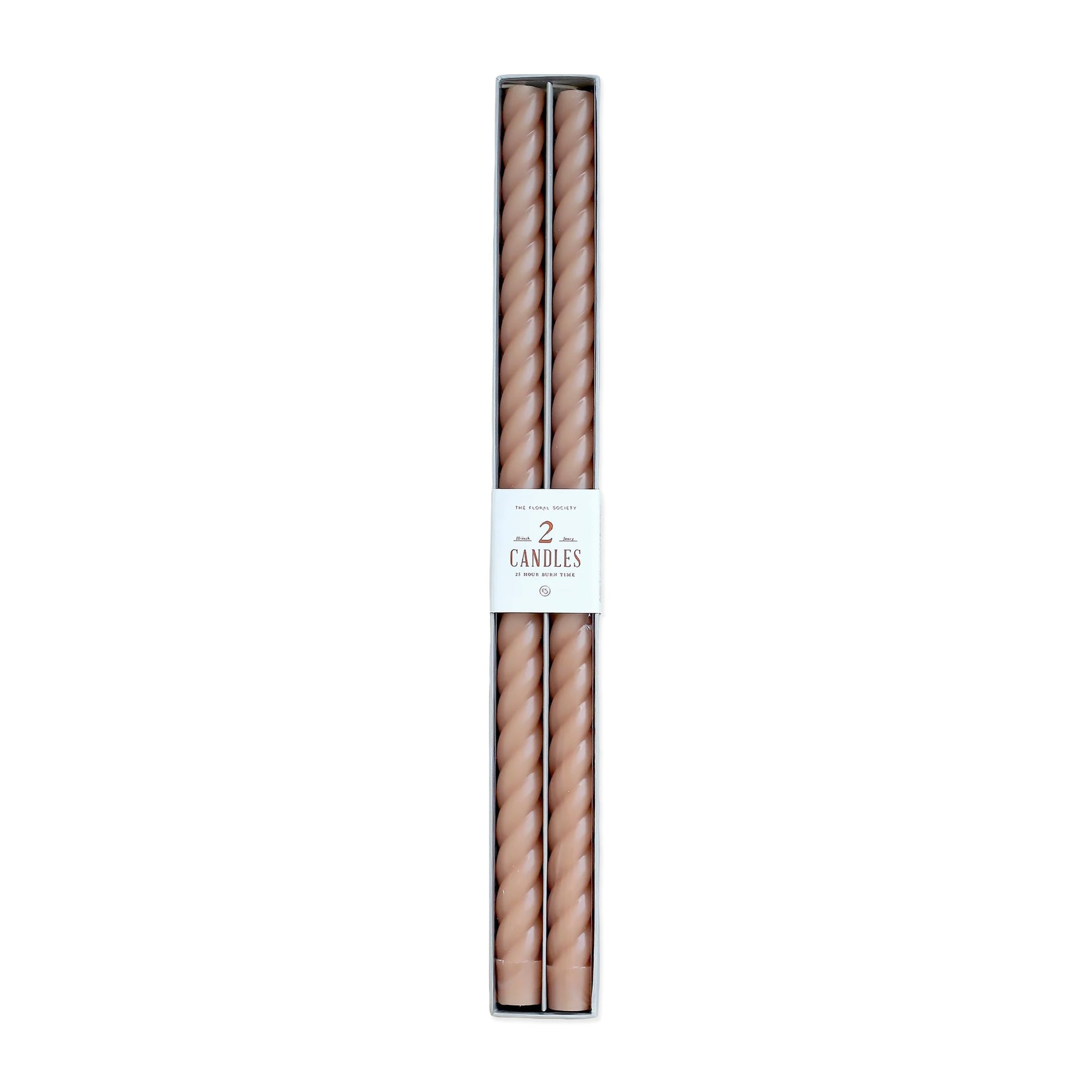  18" Petal Pink Twist Taper Candles - Set Of 2