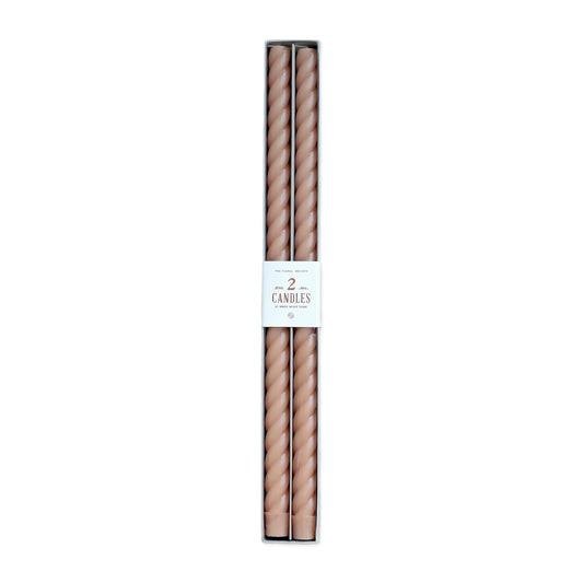  18" Petal Pink Twist Taper Candles - Set Of 2