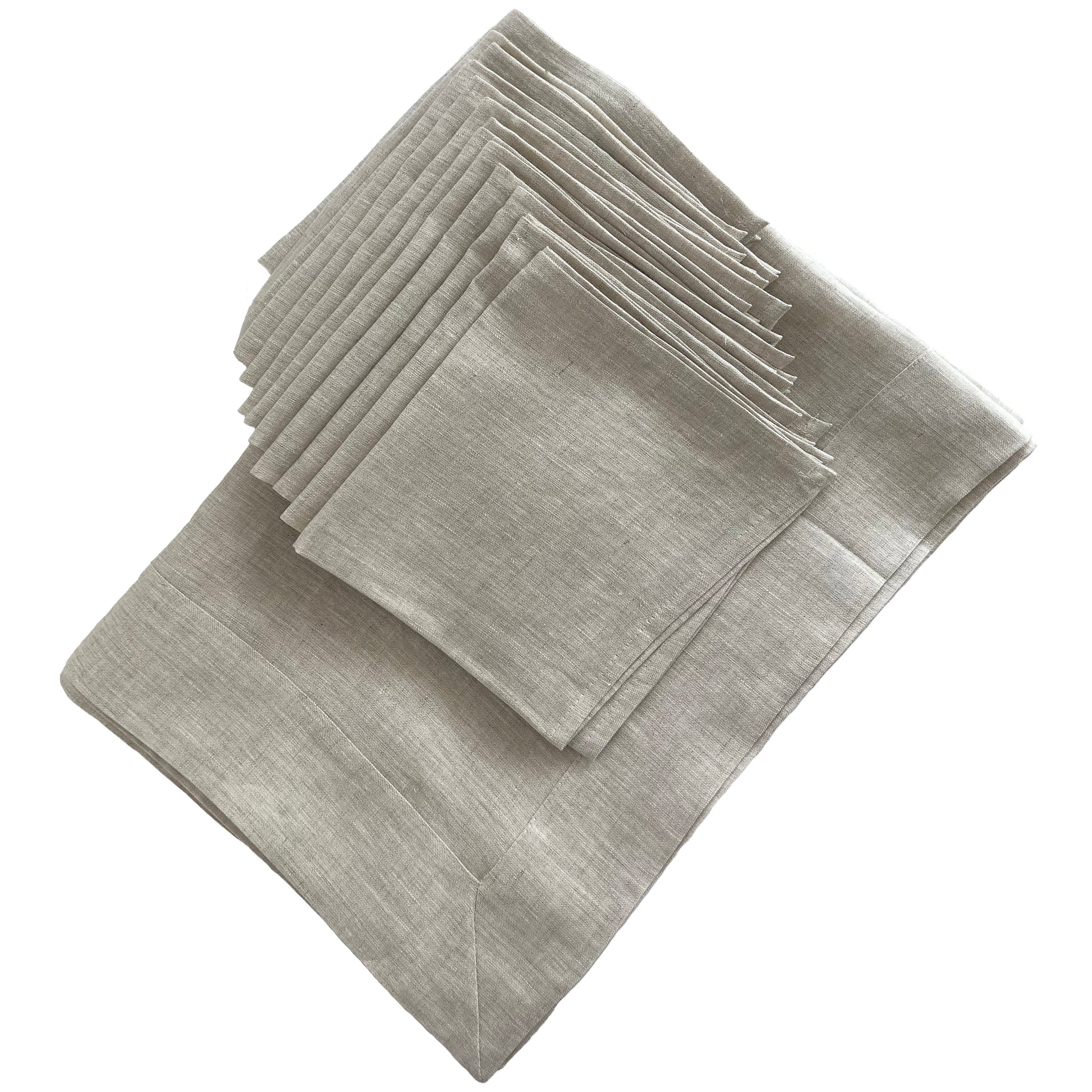  Wheat Linen Tablecloth And Napkin Set