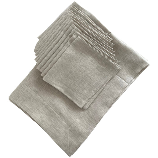  Wheat Linen Tablecloth And Napkin Set